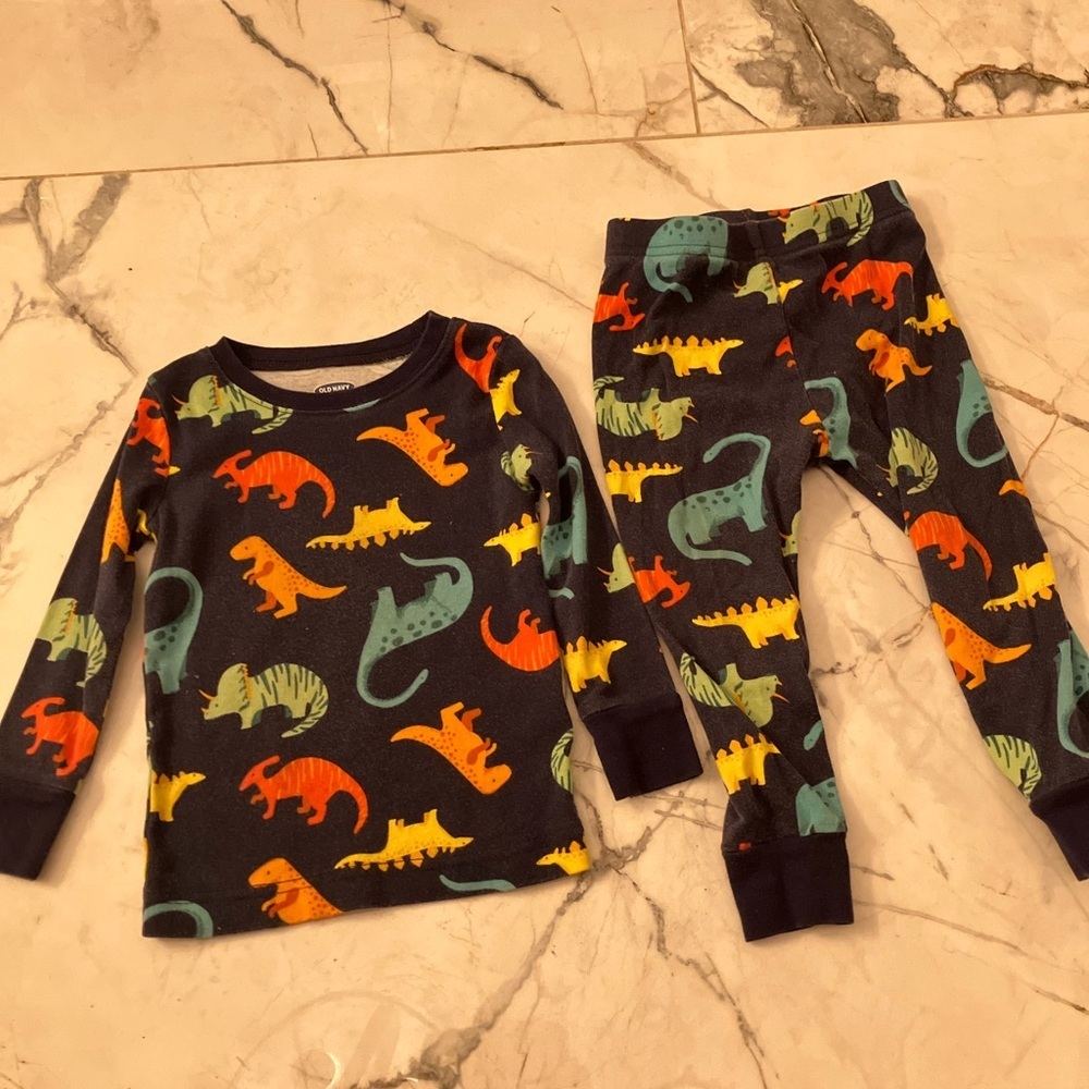 Colorful Dinosaur Print Kids Pajamas set